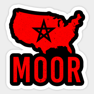 Moorish American America Amexem Moroccan Flag Sticker